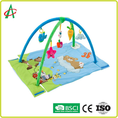 Cor lavável dobrável da esteira 76cm do jogo do bebê multi com o brinquedo enchido bonito