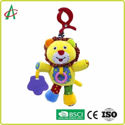 Chocalho do luxuoso do bebê do leão 15cm com mastigação de Teethers