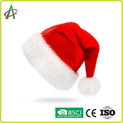 Chapéus vermelhos do Natal de veludo das anti crianças unisex alérgicas