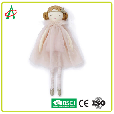 Boneca enchida algodão do luxuoso de BSCI EN71 PP no vestido do bailado