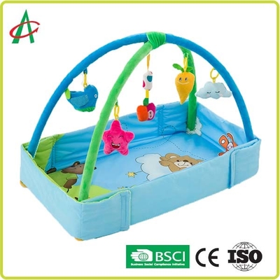 Cor lavável dobrável da esteira 76cm do jogo do bebê multi com o brinquedo enchido bonito
