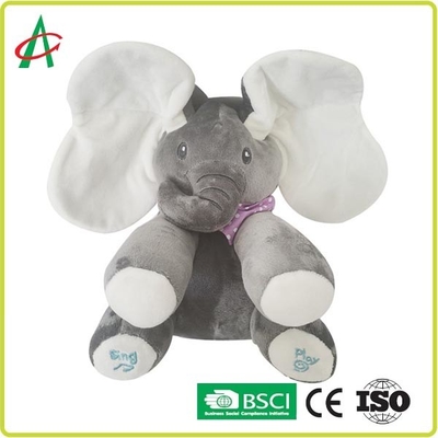 Brinquedos musicais do luxuoso do standard de segurança de CPSIA, elefante musical do bebê de 25cm