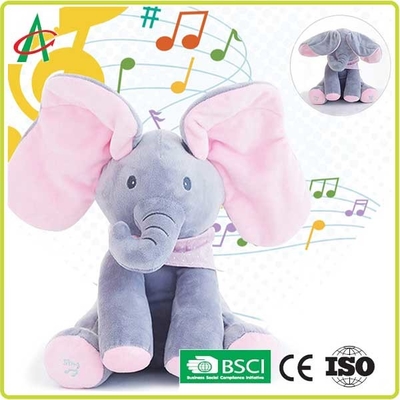 Brinquedos musicais do luxuoso do standard de segurança de CPSIA, elefante musical do bebê de 25cm