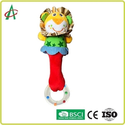 Tela macia segura do LDPE Teether de Shaker Baby Plush Rattle do algodão dos PP