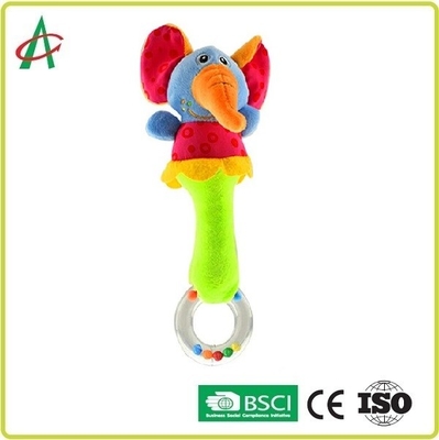 Tela macia segura do LDPE Teether de Shaker Baby Plush Rattle do algodão dos PP
