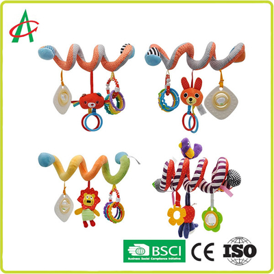 bichos de pelúcia seguros da ucha de 21*10cm, brinquedos de suspensão do chocalho do bebê EN71
