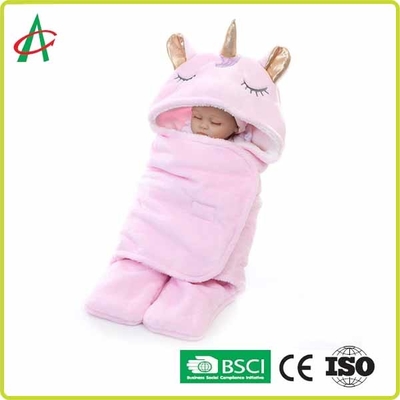 Flanela Unicorn Pillow Sleeping Bag 65x75cm com Velcro para bebês