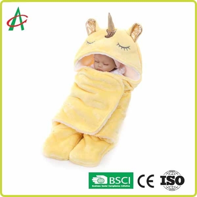 Flanela Unicorn Pillow Sleeping Bag 65x75cm com Velcro para bebês