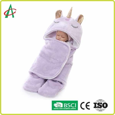 Flanela Unicorn Pillow Sleeping Bag 65x75cm com Velcro para bebês