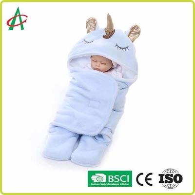 Flanela Unicorn Pillow Sleeping Bag 65x75cm com Velcro para bebês