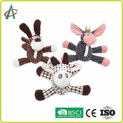 Animal de estimação durável Toy Donkey Plush Pet Toys sibilante interativo para o cachorrinho e cães médios