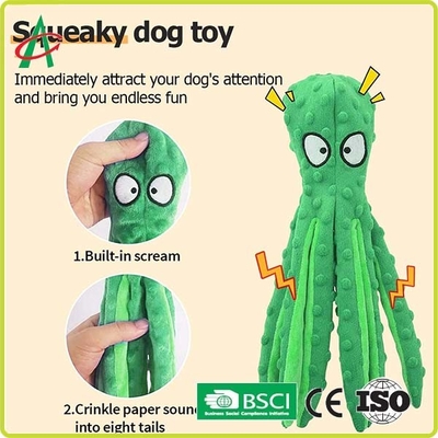 Brinquedos indestrutíveis do cão do luxuoso dos bens feitos sob encomenda do polvo com Squeakers