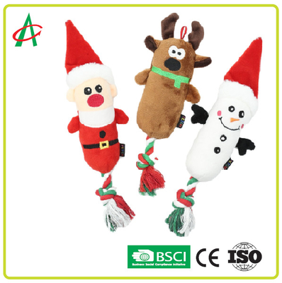 Brinquedos laváveis do cão da corda do luxuoso da máquina EN71 com Natal do Squeaker