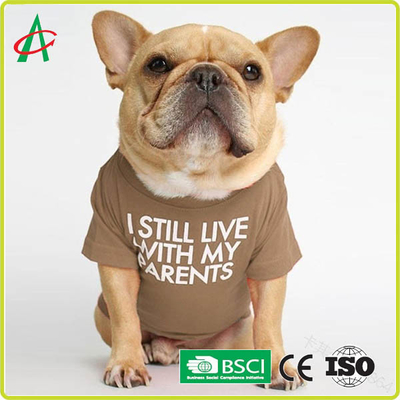 O ODM Handcraft completamente costurar a camisa do animal de estimação T do algodão com nomes impressos