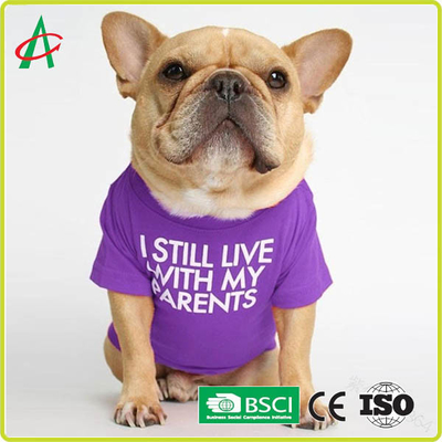 O ODM Handcraft completamente costurar a camisa do animal de estimação T do algodão com nomes impressos