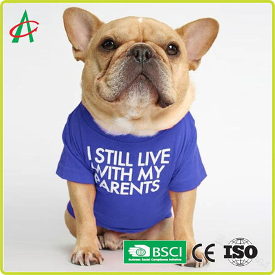 O ODM Handcraft completamente costurar a camisa do animal de estimação T do algodão com nomes impressos