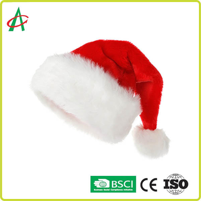 Chapéus vermelhos do Natal de veludo das anti crianças unisex alérgicas