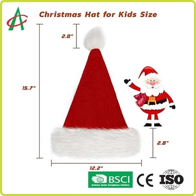 Chapéus vermelhos do Natal de veludo das anti crianças unisex alérgicas
