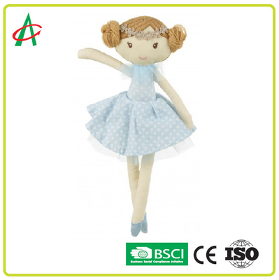 Boneca enchida algodão do luxuoso de BSCI EN71 PP no vestido do bailado