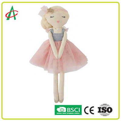 Boneca enchida algodão do luxuoso de BSCI EN71 PP no vestido do bailado