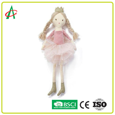 Boneca enchida algodão do luxuoso de BSCI EN71 PP no vestido do bailado