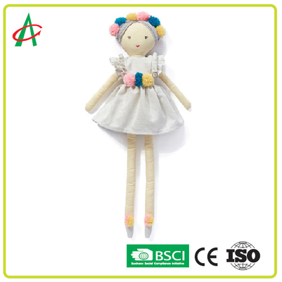 Boneca enchida algodão do luxuoso de BSCI EN71 PP no vestido do bailado